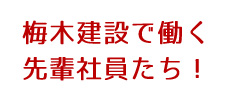 梅木建設で働く先輩社員たち！